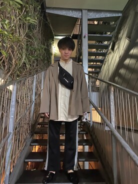 「フォロー、イイネ、お気に入り登録お願いします♡」｜「アイテム（スリッポン）」を使った、こーきさん（メンズ・170cm）の秋コーディネート