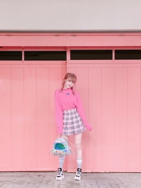 「WC（ダブル シー）のアイテム（スウェット）」を使った、Pinkさん（レディース・166cm）の春コーディネート