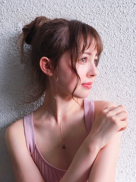 「スター」｜「アイテム（アクセサリー）」を使った、加藤ナナ（加藤ちゃん）さん（レディース・160cm）の夏コーディネート