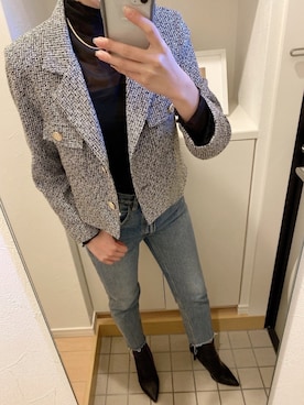 「UNE MANSION（ユヌマンション）のアイテム（その他アウター）」を使った、amiさん（レディース・167cm）の春コーディネート