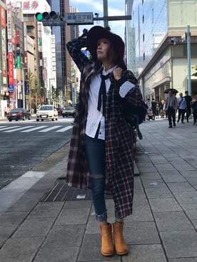 「Abercrombie&Fitch（アバークロンビーアンドフィッチ）のアイテム（帽子）」を使った、漆黒のぷりんきぃ🌙*.｡★*ﾟさん（レディース・153cm）の秋コーディネート