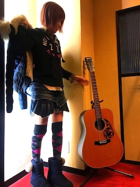「Abercrombie&Fitch（アバークロンビーアンドフィッチ）のアイテム（ダウンジャケット/コート）」を使った、漆黒のぷりんきぃ🌙*.｡★*ﾟさん（レディース・153cm）の冬コーディネート