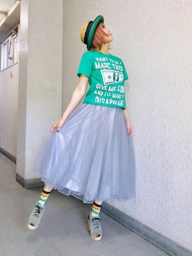 「チャイハネ（チャイハネ）のアイテム（レッグウェア）」を使った、漆黒のぷりんきぃ🌙*.｡★*ﾟさん（レディース・153cm）の夏コーディネート