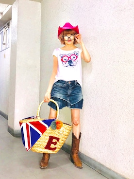 「Abercrombie&Fitch（アバークロンビーアンドフィッチ）のアイテム（タンクトップ）」を使った、漆黒のぷりんきぃ🌙*.｡★*ﾟさん（レディース・153cm）の夏コーディネート