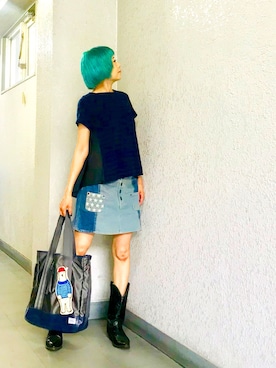 「sacai luck（サカイ ラック）のアイテム」を使った、漆黒のぷりんきぃ🌙*.｡★*ﾟさん（レディース・153cm）の夏コーディネート