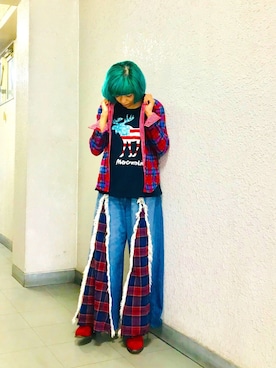 「Abercrombie&Fitch（アバークロンビーアンドフィッチ）のアイテム（タンクトップ）」を使った、漆黒のぷりんきぃ🌙*.｡★*ﾟさん（レディース・153cm）の秋コーディネート