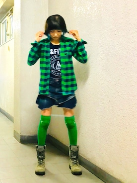 「ニーハイソックス」｜「アイテム（その他）」を使った、漆黒のぷりんきぃ🌙*.｡★*ﾟさん（レディース・153cm）の秋コーディネート