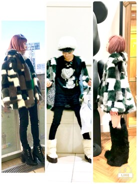 「DIESEL（ディーゼル）のアイテム（その他アウター）」を使った、漆黒のぷりんきぃ🌙*.｡★*ﾟさん（レディース・153cm）の冬コーディネート