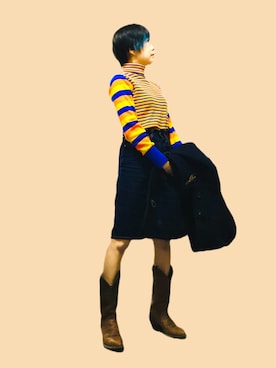 「Abercrombie&Fitch（アバークロンビーアンドフィッチ）のアイテム（ダッフルコート）」を使った、漆黒のぷりんきぃ🌙*.｡★*ﾟさん（レディース・153cm）の冬コーディネート