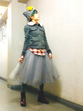 「Abercrombie&Fitch（アバークロンビーアンドフィッチ）のアイテム（ジャケット/アウター）」を使った、漆黒のぷりんきぃ🌙*.｡★*ﾟさん（レディース・153cm）の冬コーディネート
