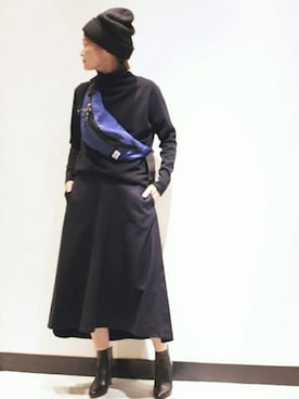 「Drifter（ドリフター）のアイテム（バッグ）」を使った、MIZUさん（レディース・162cm）の秋コーディネート