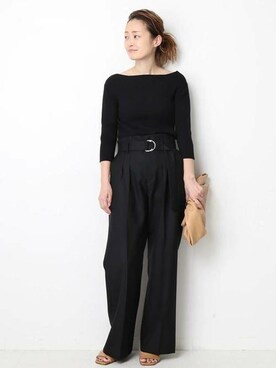 「アイテム（クラッチバッグ、イエロー系）」を使った、MIZUさん（レディース・162cm）の春コーディネート