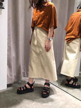 「レザースカート」｜chihoさん（レディース・151cm）の冬コーディネート