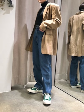 「ストレートデニム」｜chihoさん（レディース・151cm）の冬コーディネート