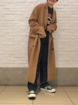 「アイテム（ダッフルコート）」を使った、chihoさん（レディース・151cm）の冬コーディネート