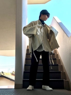 「やっぱりストリートが好き」｜「アイテム（ノーカラージャケット）」を使った、shinさん（メンズ・172cm）の秋コーディネート