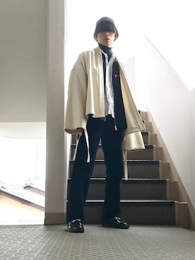 「UNUSED」｜「アイテム（その他アウター）」を使った、shinさん（メンズ・172cm）の秋コーディネート