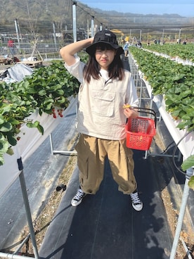 「LESS（レス）のアイテム（キャップ）」を使った、Annaさん（レディース・158cm）の冬コーディネート