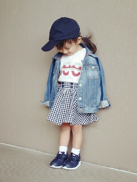 「Lee（リー）のアイテム（Tシャツ/カットソー）」を使った、hayumiさん（キッズ・90cm）の夏コーディネート
