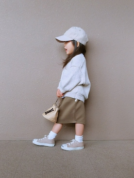 「こども ビームス（コドモビームス）のアイテム（スカート）」を使った、hayumiさん（キッズ・100cm）の春コーディネート