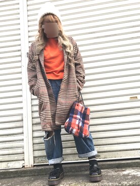 「スエット」｜「アイテム（ローファー）」を使った、ニャーマンさん（レディース・150cm）の秋コーディネート