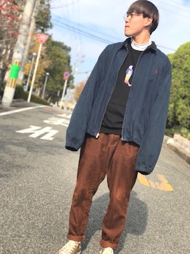 「アイラブCONVERSE」｜「アイテム（その他アウター）」を使った、SHOさん（メンズ・168cm）の秋コーディネート