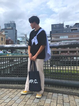 「ラブアンドピース2020」｜「アイテム（スラックス）」を使った、SHOさん（メンズ・168cm）の秋コーディネート