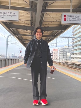 「MARNI（マルニ）のアイテム（シューズ）」を使った、SHOさん（メンズ・168cm）の秋コーディネート