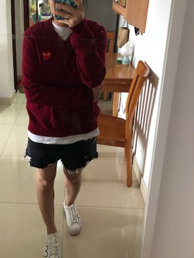 COMME des GARCONS レッドニットセーター☆ COMME des GARCONS（ニット/セーター ・ レッド/赤色系）のフリマ