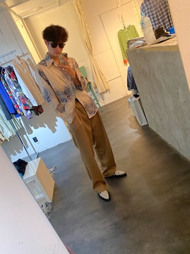 「SAINT LAURENT PARIS（サンローランパリ）のアイテム（ローファー）」を使った、ryuto Insta見てねさん（メンズ・178cm）の夏コーディネート