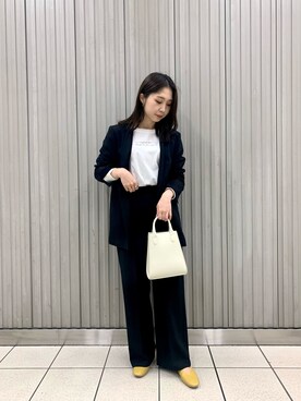 「SENSE OF PLACE by URBAN RESEARCH（センスオブプレイスバイアーバンリサーチ）のアイテム（ノーカラージャケット）」を使った、rioさん（レディース・160cm）の冬コーディネート