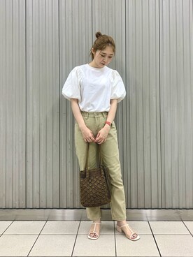 「RODE SKO（ロデスコ）のMARIA タッセルペーパーショルダー（ショルダーバッグ）」を使った、rioさん（レディース・160cm）の春コーディネート