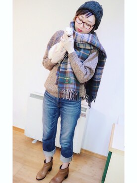 「PAOLA FERRI（パオラフェリー）のアイテム」を使った、aoさん（レディース・169cm）の冬コーディネート