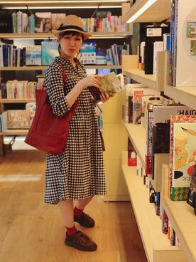 「ショッピング」｜「アイテム（帽子）」を使った、aoさん（レディース・169cm）の春コーディネート