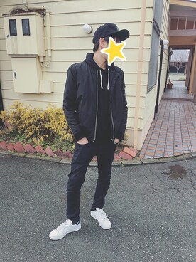 「FOREVER 21（フォーエバー トゥエンティーワン）のアイテム（ナイロンジャケット）」を使った、jii_____nnn_ryu_____さん（メンズ・170cm）の冬コーディネート