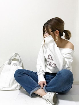 「CONVERSE（コンバース）のCONVERSE/キャンバス オールスター OX（スニーカー）」を使った、erina さん（レディース・165cm）の冬コーディネート