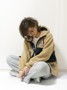 「CONVERSE（コンバース）のCONVERSE/キャンバス オールスター OX（スニーカー）」を使った、erina さん（レディース・165cm）の冬コーディネート