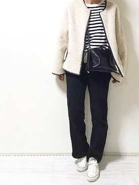 「TODAYFUL」｜「アイテム（ブルゾン）」を使った、erina さん（レディース・165cm）の冬コーディネート