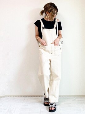 「beautiful people」｜「アイテム（オールインワン・サロペット）」を使った、erina さん（レディース・165cm）の夏コーディネート