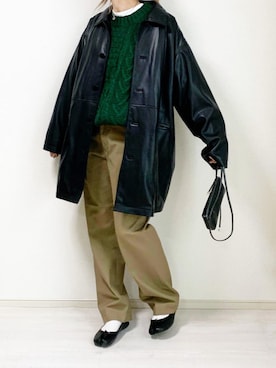 「THE SHINZONE（ザ　シンゾーン）のハイウエストチノパンツ（チノパンツ）」を使った、erina さん（レディース・165cm）の冬コーディネート