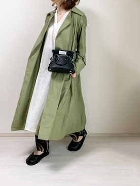 「TODAYFUL（トゥデイフル）のアイテム（トレンチコート）」を使った、erina さん（レディース・165cm）の春コーディネート