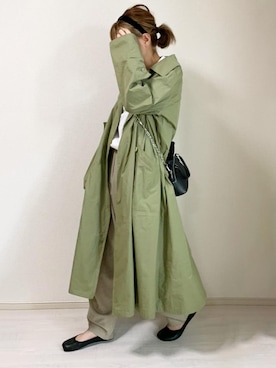 「TODAYFUL（トゥデイフル）のアイテム（トレンチコート）」を使った、erina さん（レディース・165cm）の春コーディネート
