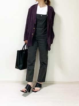 「TODAYFUL（トゥデイフル）のアイテム（サロペット/オーバーオール）」を使った、erina さん（レディース・165cm）の春コーディネート