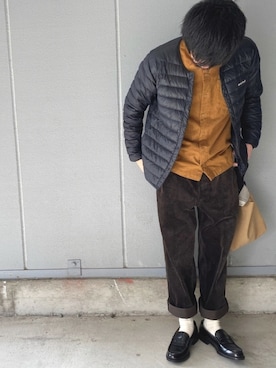 「ブラウン×ブラック」｜あーさん（メンズ・175cm）の秋コーディネート
