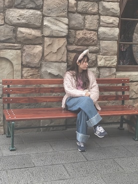 「アイテム（カチューシャ）」を使った、chrさん（レディース・154cm）の春コーディネート