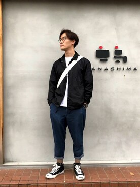 Mhl エムエイチエル のショルダーバッグを使ったメンズ人気ファッションコーディネート 地域 香港 Wear