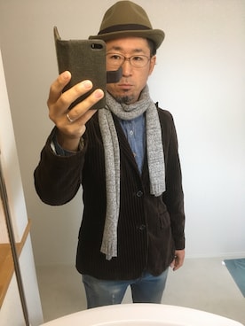 「レトロ」｜「アイテム（ナイロンジャケット）」を使った、manabuさん（メンズ・172cm）の冬コーディネート