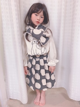 「アイテム（その他トップス）」を使った、cocco♡さん（キッズ・100cm）の冬コーディネート