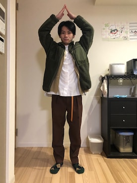 「UNIQLO JW ANDERSON」｜「アイテム（ブルゾン）」を使った、naoya_sasakuraさん（メンズ・162cm）の冬コーディネート