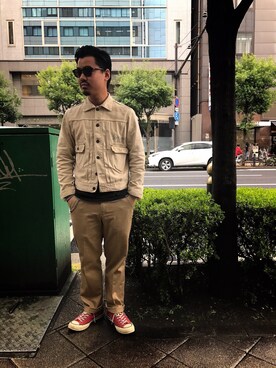 「schott（ショット）のSchott/ショット/URBAN CHINO PANTS/アーバン チノパンツ（チノパンツ）」を使った、wakiさん（メンズ・165cm）の春コーディネート